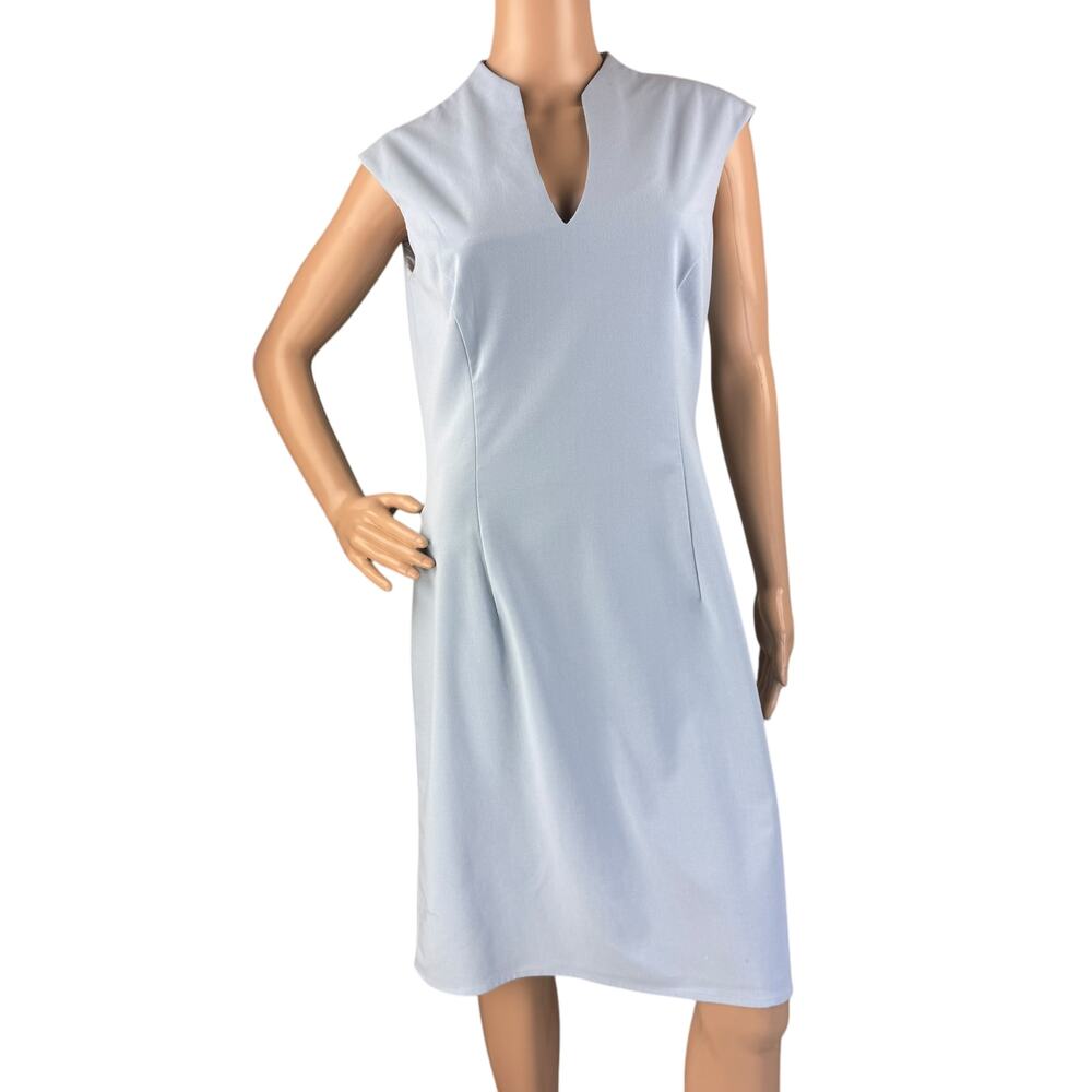 The Limited Stretch Women's Light Blue Split Neck Sleeveless Sheath Dress Size 8